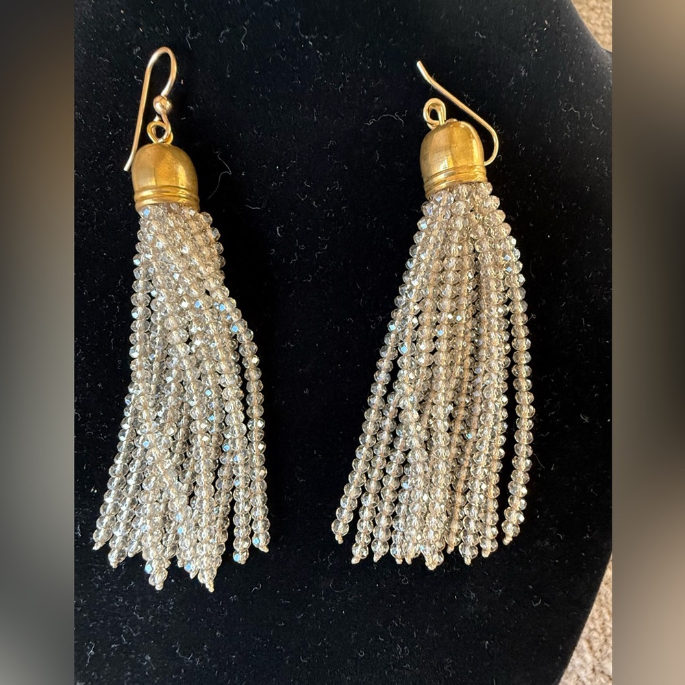 Crystal beaded  dangle earrings